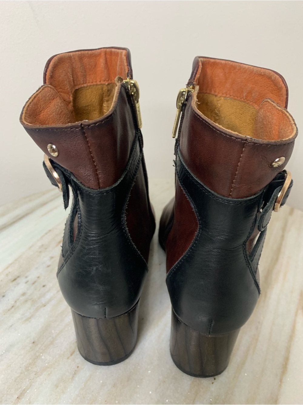 PIKOLINOS boots ankle sz 8.5 leather women’s EU 39 brown black black - Picture 4 of 9